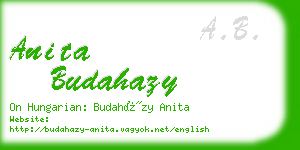 anita budahazy business card